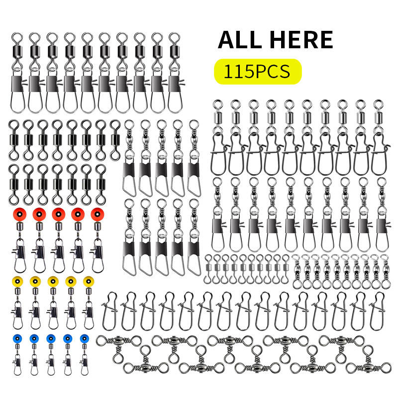 Fishing Rod Building Kit - 115pcs Fishing Swivel Connectors Kit with