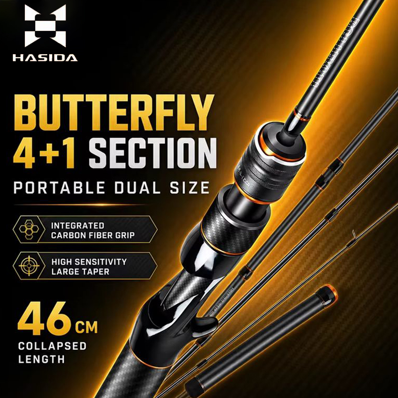 Fishing Rod Spinning - HASIDA Butterfly Limited Lure Rod 4+1