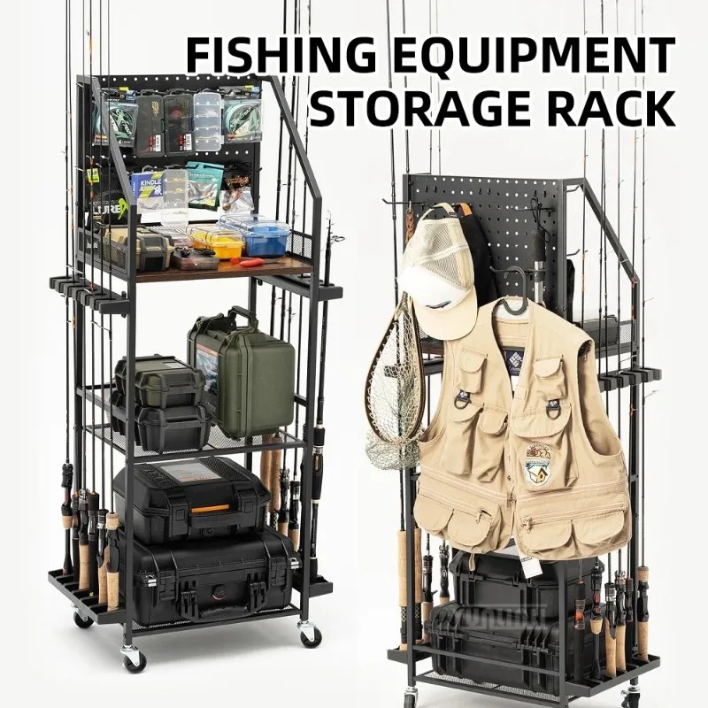 Fishing Rod Combo - Fishing Gear Storage Shelf, Fishing Rod