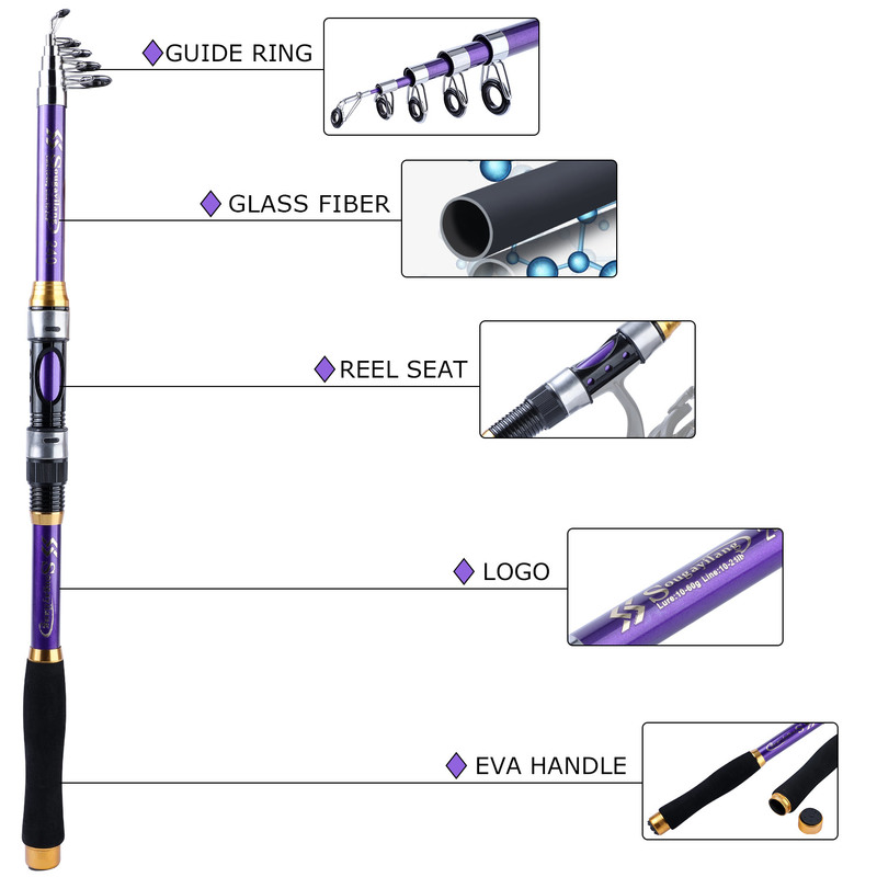 Sougayilang 4 Colors Telescopi - Fishing Rod Surf ulasan dan harga