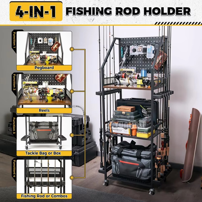Fishing Gear Storage Shelf, Fi - Fishing Rod Combo ulasan dan harga